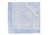 Astra Set of 6 Linen Napkins - Ivory and Light Blue